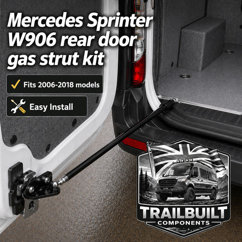Rear door opening gas - door, strut