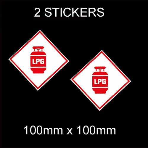Lpg warning self adhesive - 2x,